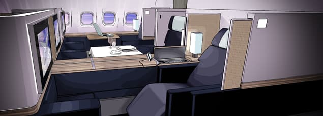 First class aircraft cabin