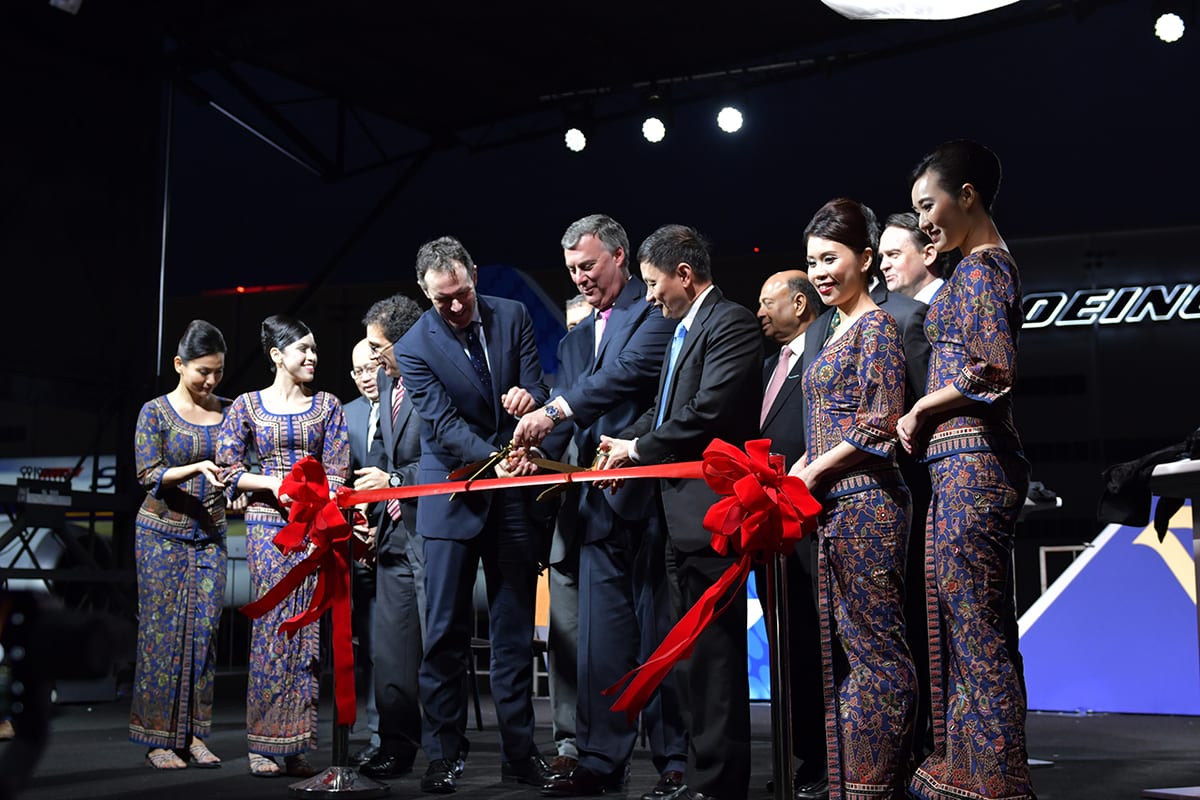 Singapore Airlines 787-10 ribbon cutting