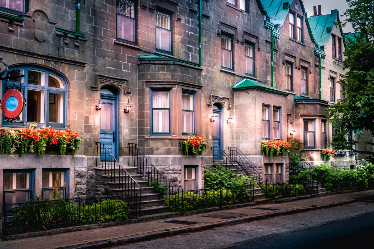 Colorful townhouses in Old Quebec City